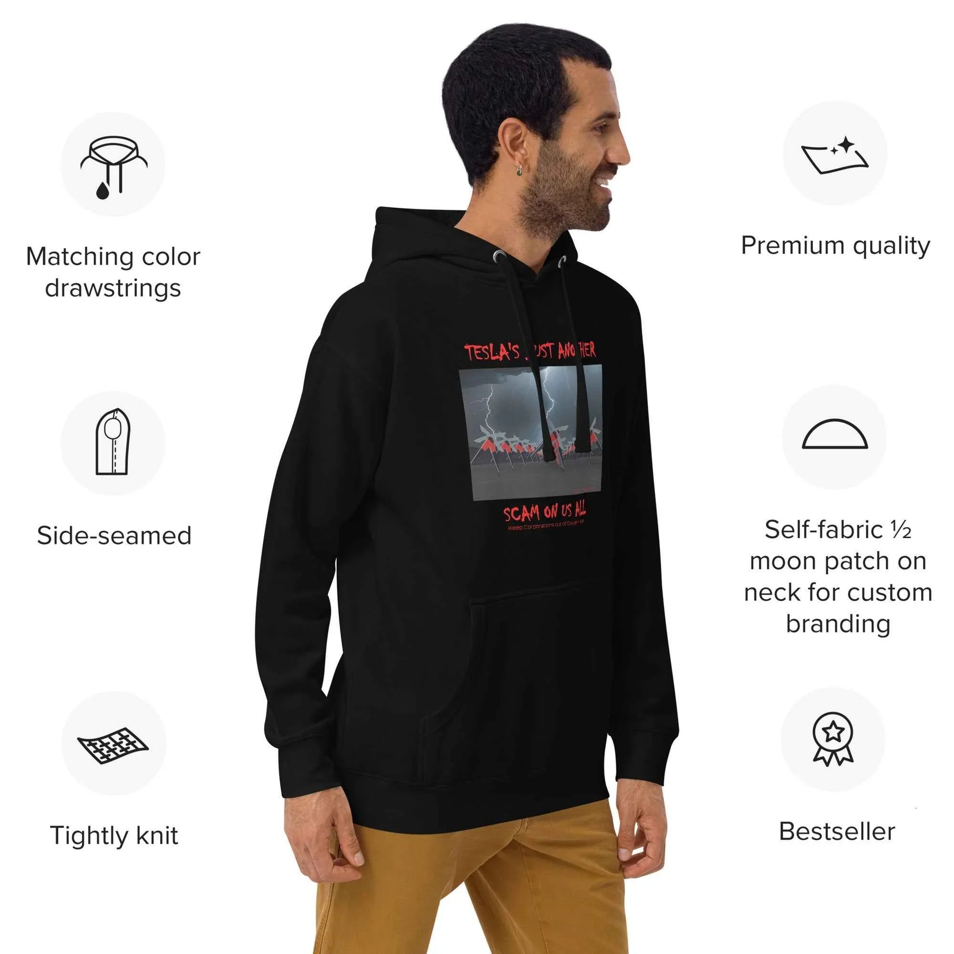 Tesla's Just Another Scam Cozy Unisex Hoodie Statement Wear - Killer Products