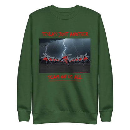 TESLA'S Premium Unisex Sweatshirt: Bold Statement Against Greed - Killer Products