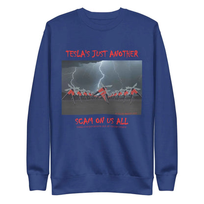 TESLA'S Premium Unisex Sweatshirt: Bold Statement Against Greed - Killer Products