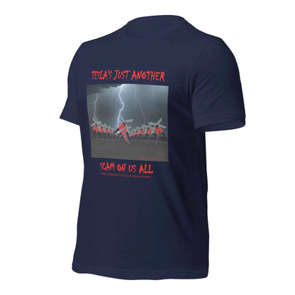 TESLA'S Just Another Scam Unisex T-Shirt: Eco-Friendly Statement Wear - Killer Products